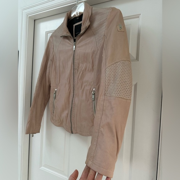 Mauritius Genuine Lamb Leather Jacket In Light Blush Pink Size Large - Picture 4 of 11